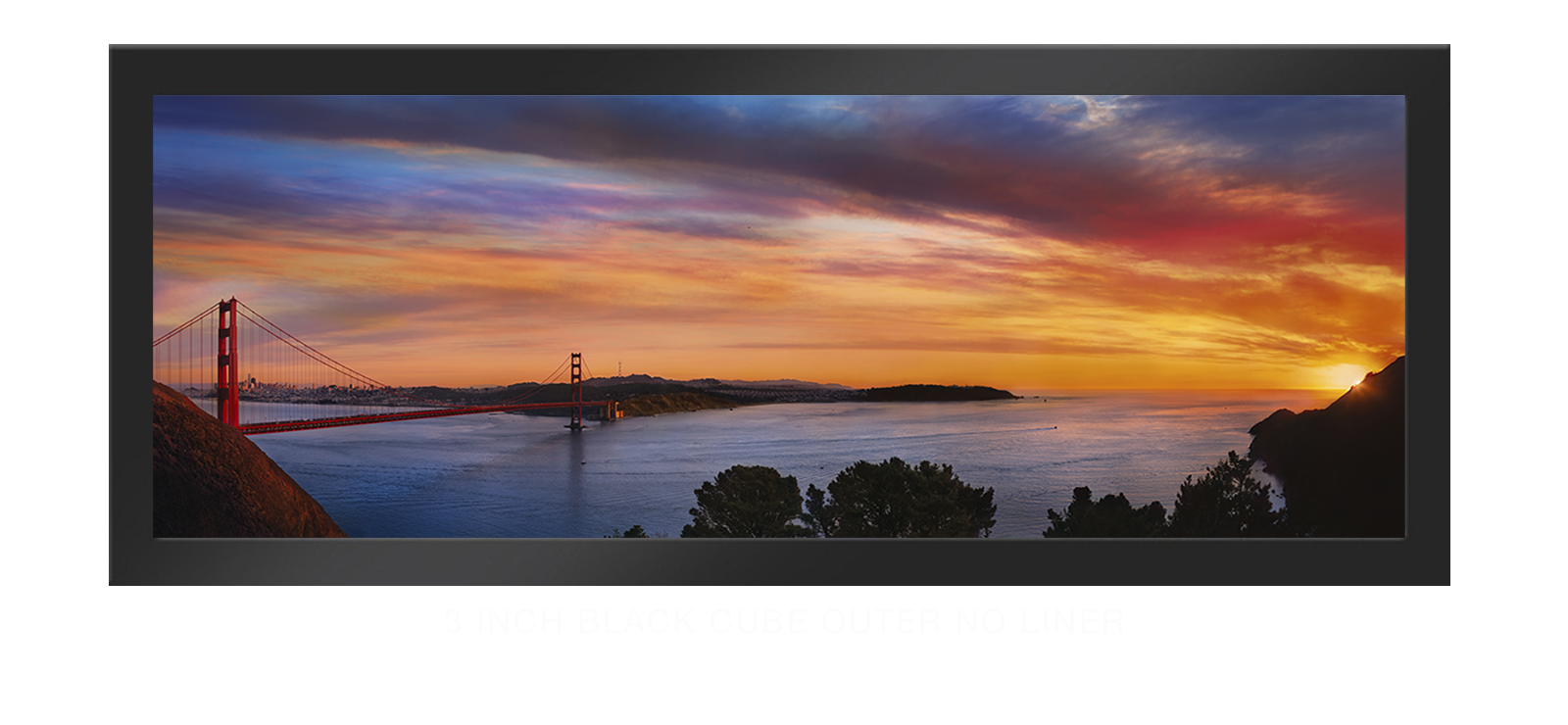 13GoldenGateBridge 3 Inch Black Cube Outer w_No Liner T
