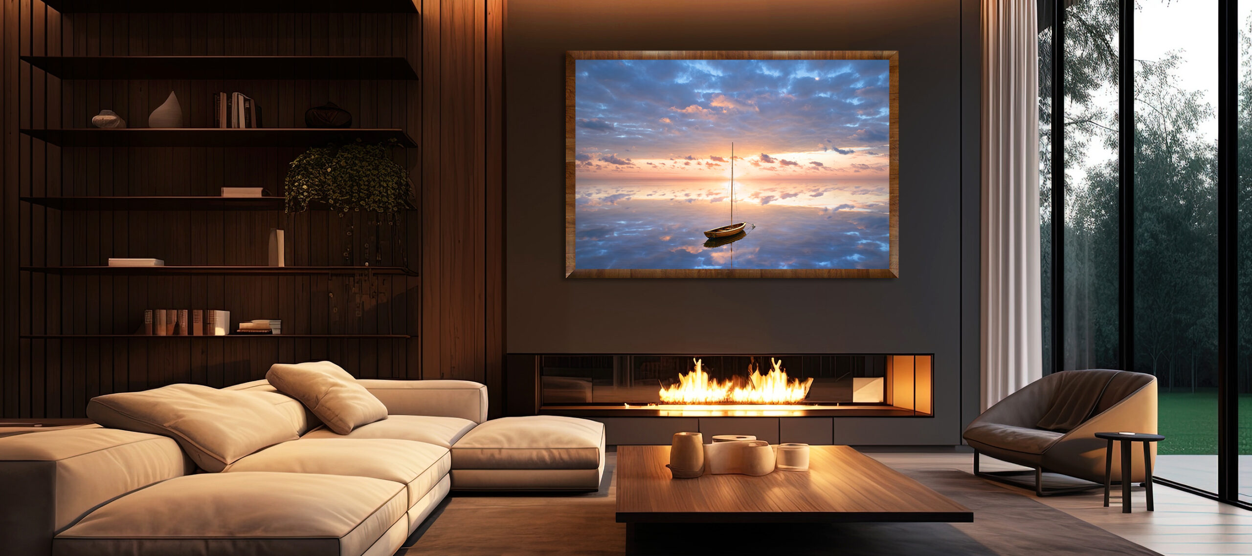 Interior,Of,Modern,Living,Room,With,Fireplace