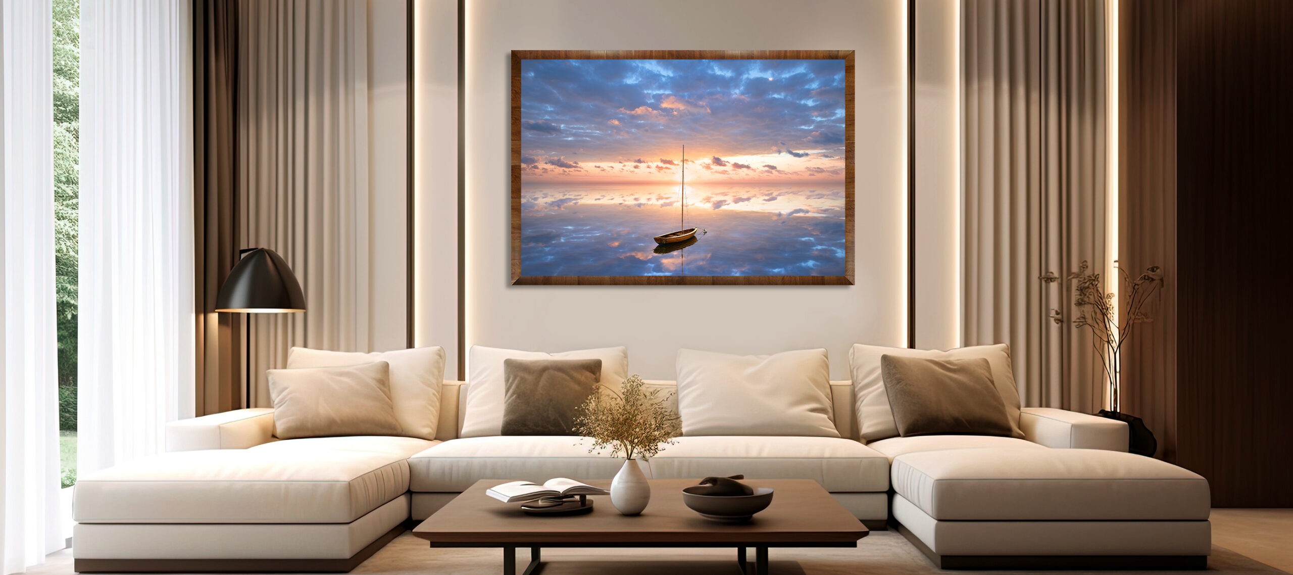 Interior,Of,Modern,Living,Room,With,White,Sofa,And,Wooden