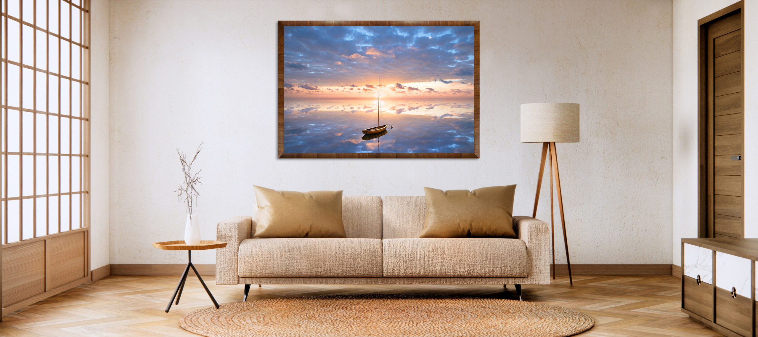 Sofa,And,Decoration,Japanese,On,Modern,Room,Interior,Wabisabi,Style.3d