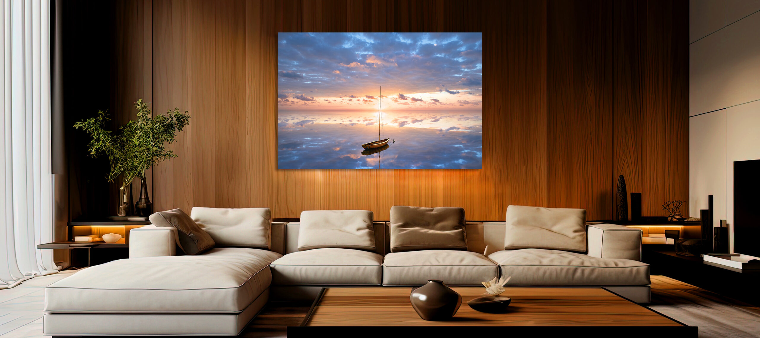 Interior,Of,Modern,Living,Room,With,Wooden,Walls,,Wooden,Floor,