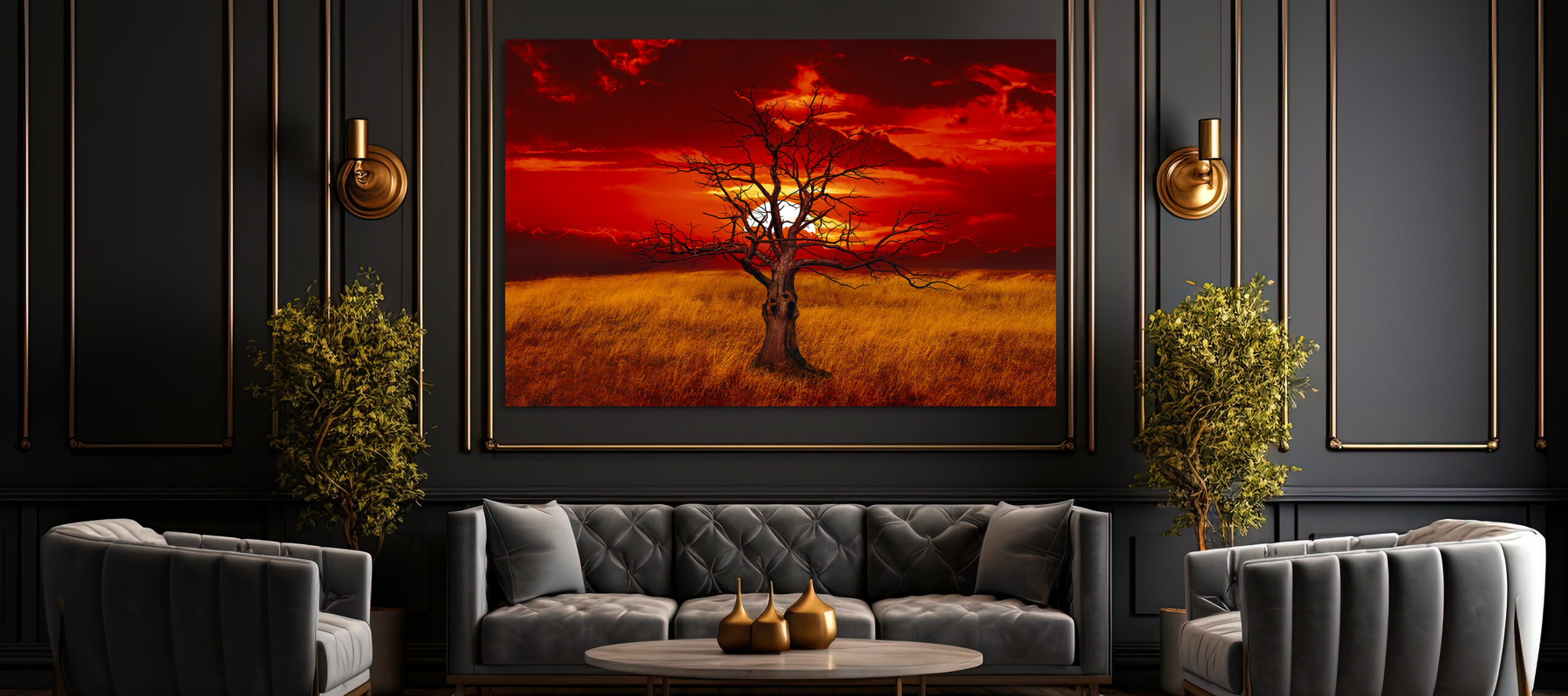 Classic,Interior,With,Sofa,,Armchairs,And,Coffee,Table.black,Walls,With