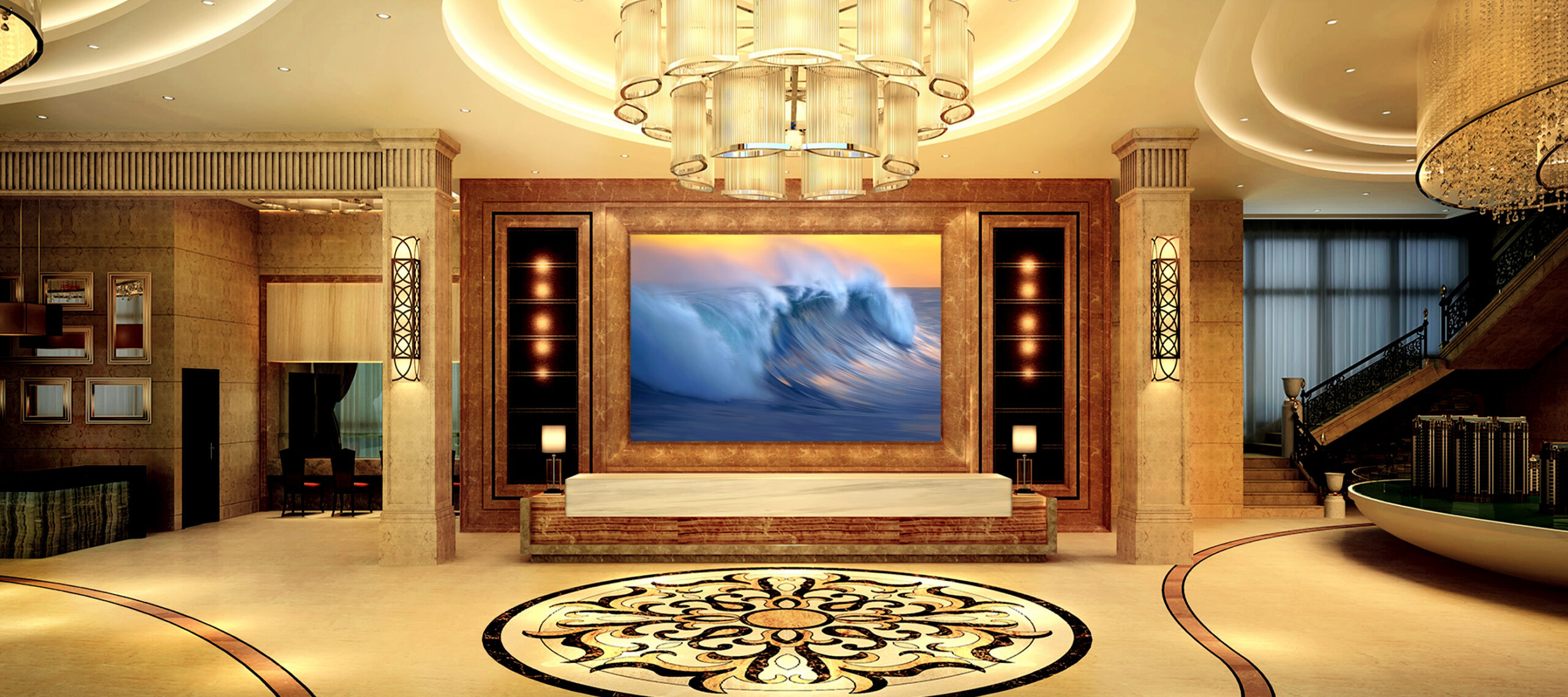 3d,Render,Luxury,Hotel,Entrance,Lobby